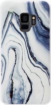 ADEL Siliconen Back Cover Softcase Hoesje Geschikt voor Samsung Galaxy S9 Plus - Marmer Blauw Wit