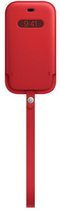 Apple Hoesje Met Koord Geschikt voor iPhone 12 Mini - Apple Leather Sleeve smartphone - rood