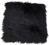 Lambskin Seat Artificial - Artificial lambskin in black 40x40 cm