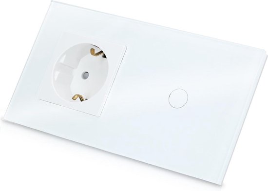 streepje Noodlottig op vakantie Touch-lichtschakelaar met stopcontact - Glazen paneel - Design  touchschakelaar -... | bol.com