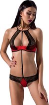 Sexy Dames Setje String BH Lingerie Nachtmode Erotiek Body Sex Toys - Zwart|Rood - L|XL - Passion Woman®