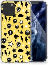 Case iPhone 12 Pro Max GSM Hoesje met doorzichtige rand Punk Yellow