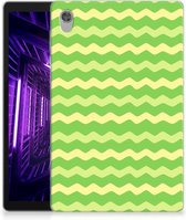 Print Case Lenovo Tab M10 HD (2de generatie) Tablet Hoes Waves Green met doorzichte zijkanten