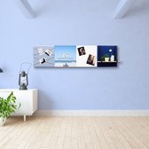 Dock Four blauwe wanddecoratie voor woon- & slaapkamer, grote combinatie 3