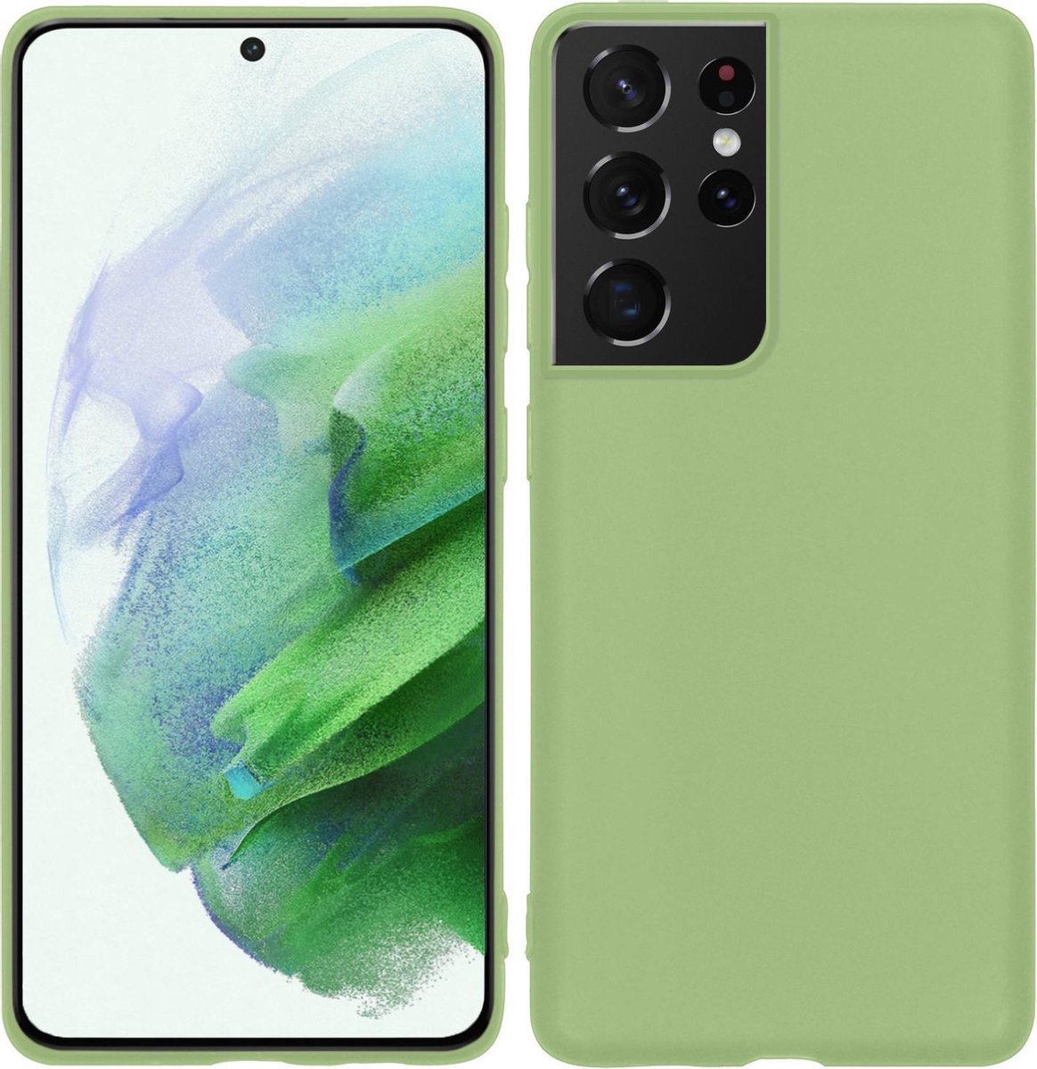 Hoesje Geschikt voor Samsung Galaxy S21 Ultra - Sterk & Shockproof - Hoes Cover - Siliconen Case - Groen