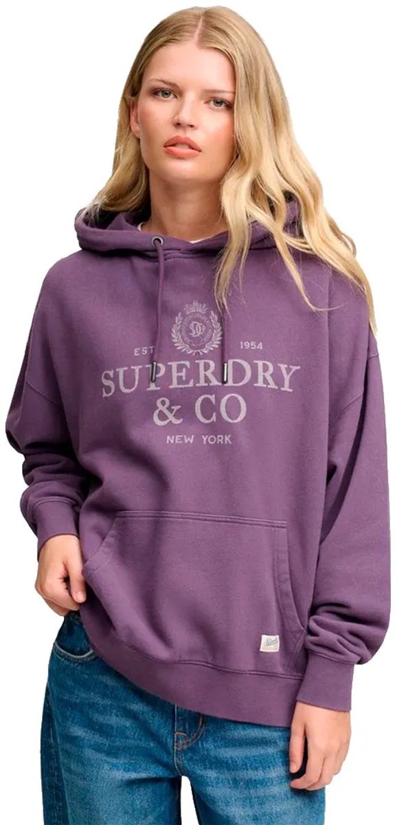 Superdry Luxe Casual Relaxed Hoodie Dames Hoodies Paars