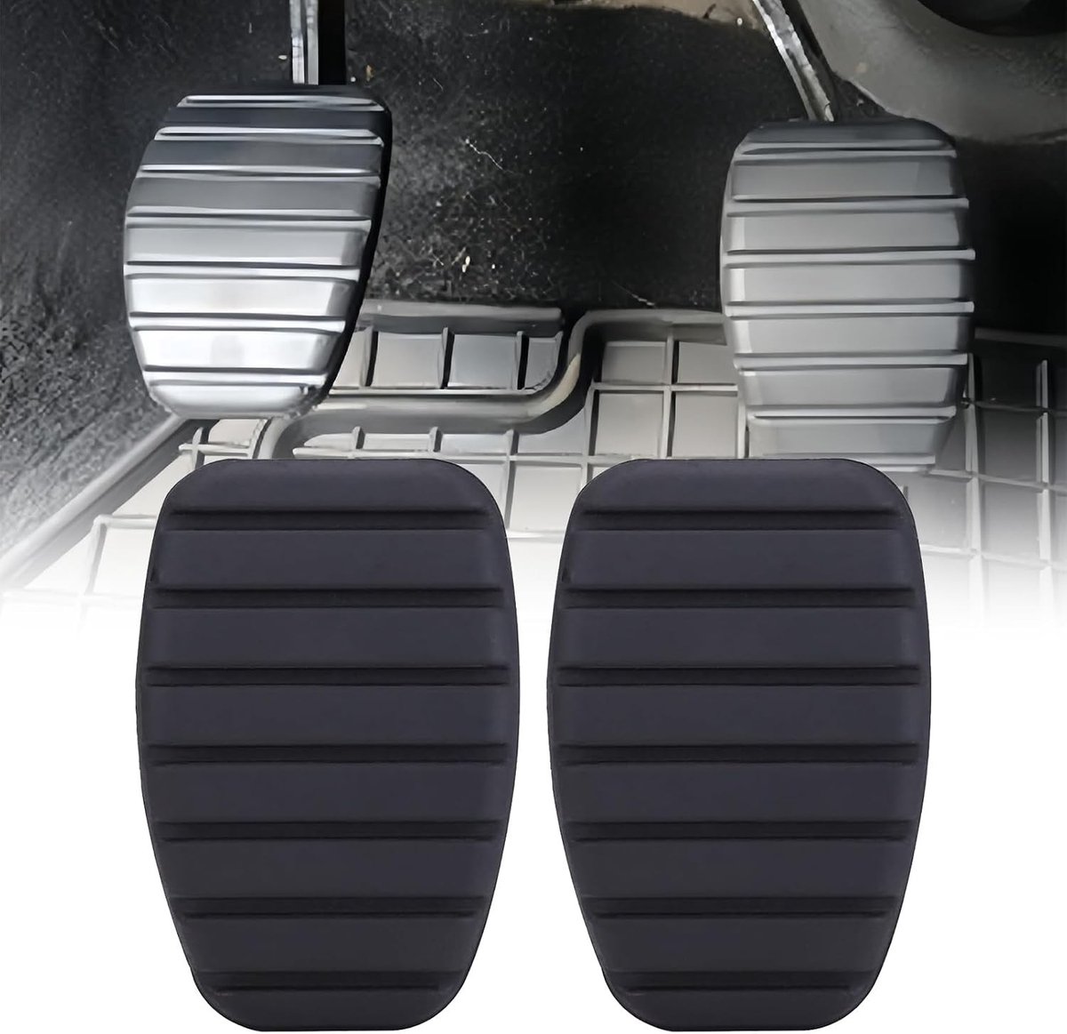 Rubberen Beschermhoes voor Koppeling en Rempedaal - 2 Stuks, Duurzaam en Antislip, Ideaal voor Auto Accessoires