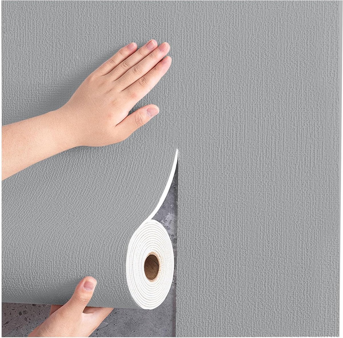 Behang - Zelfklevende Plafondpanelen - Muurstickers - 10m x 50cm - Waterdichte Schuimtegels met Aluminiumfolie - 2,5 mm Dik- 1 rol - Donkergrijs