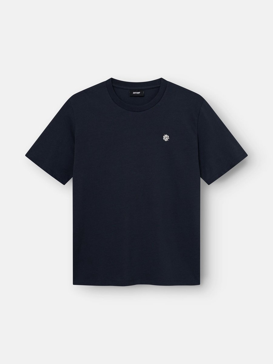 Antwrp T-shirt donkerblauw met duivenprint op de rug voor heren - S (36)