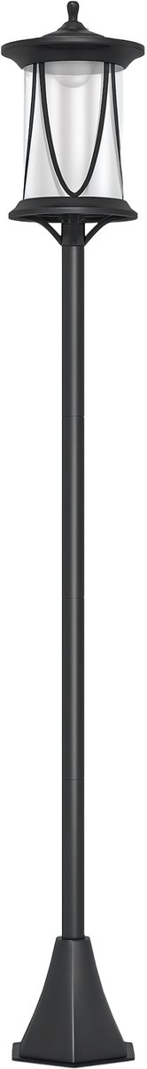 Outsunny lantaarn - zonne energie - 17L x 17B x 127H cm - zwart