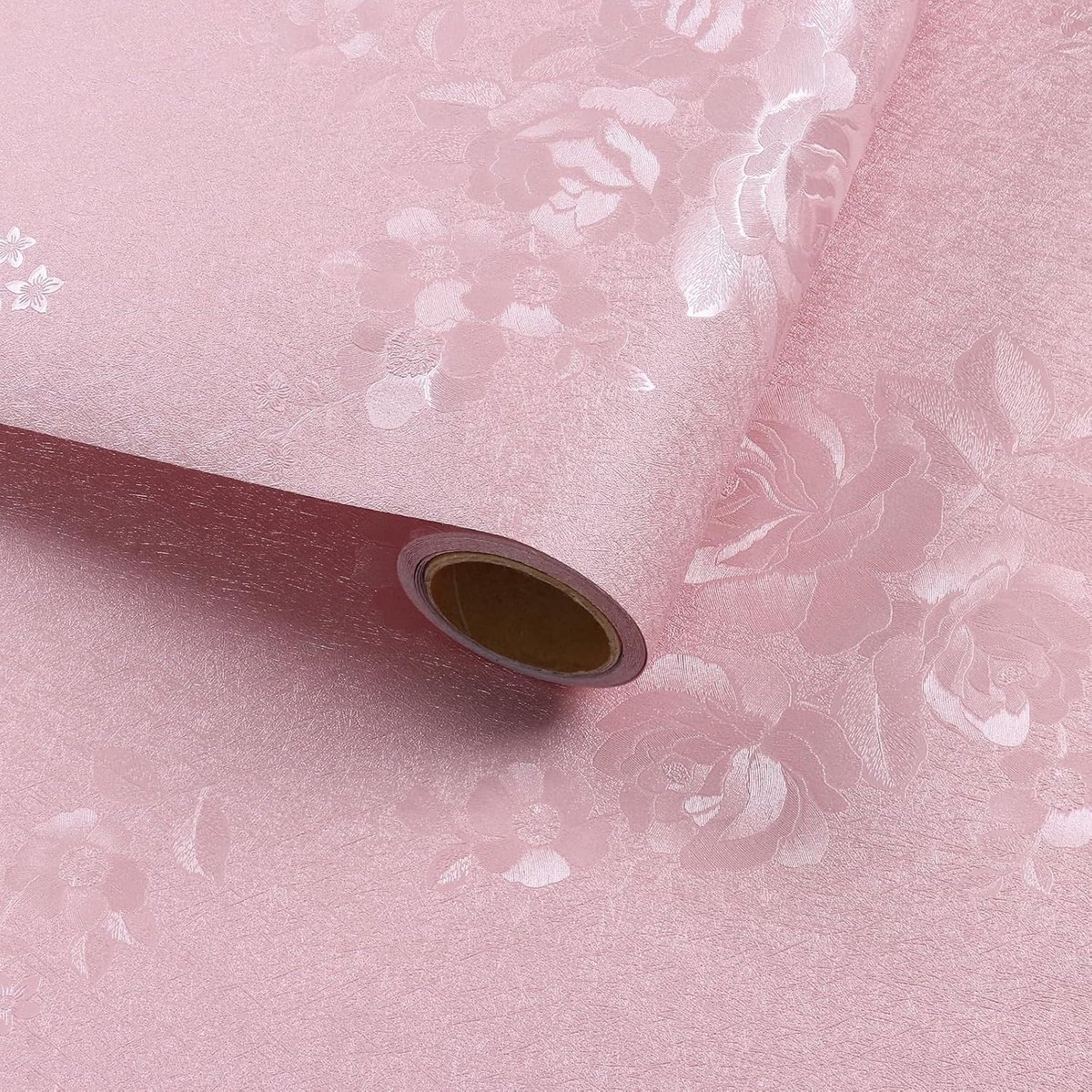 Roze Bloemenbehang 30cmx300cm - Decoratieve Wandbekleding voor Slaapkamer, Woonkamer en Kinderkamer