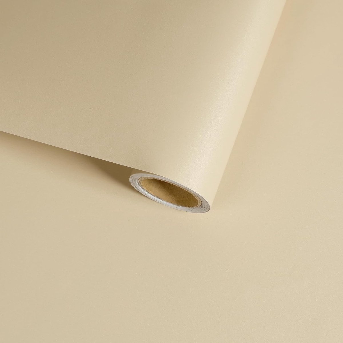 Matte Beige Zelfklevend Behang 30 cm x 300 cm - Waterdicht, Verwijderbaar en Geschikt voor Meubels, Keuken en Slaapkamer