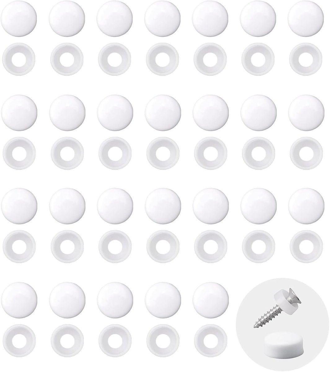 500 Stuks M4 Plastic Schroefdoppen - Beschermende Schroefkappen voor Diverse Toepassingen - Wit Dome Cap