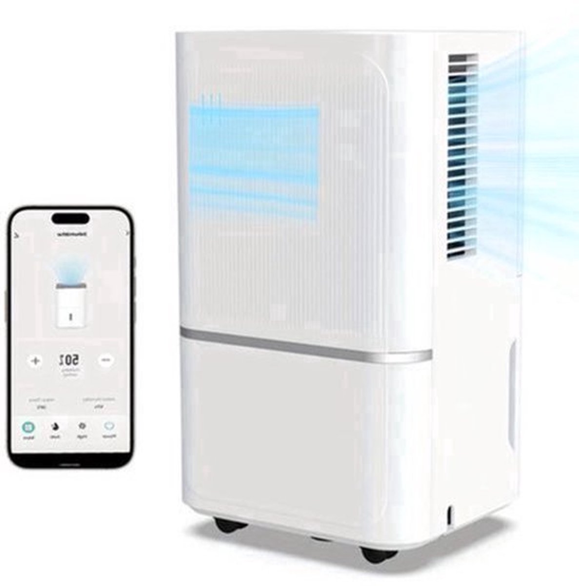 Luchtontvochtiger – Ontvochtiger – Dehumidifier – Vochtvreter – Vochtopnemer – 14L per dag – Wifi & Digitaal Vochtigheidsdisplay