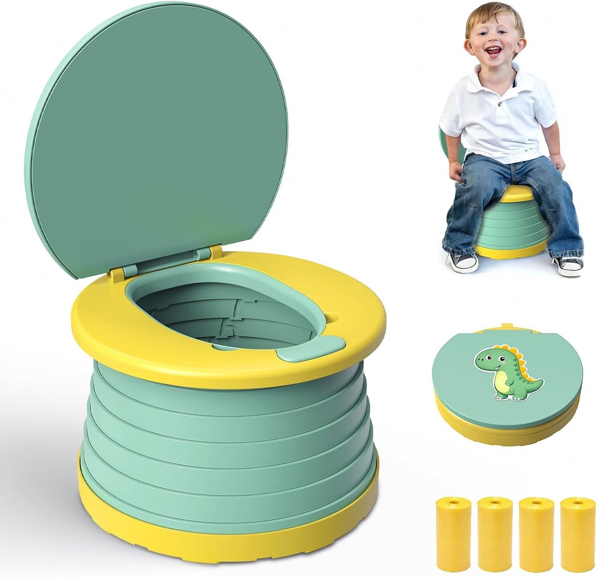 Opvouwbaar potje - Wit - 24 x 17 x 5 cm - ABS Materiaal - Voor Kinderen 1-3 Jaar