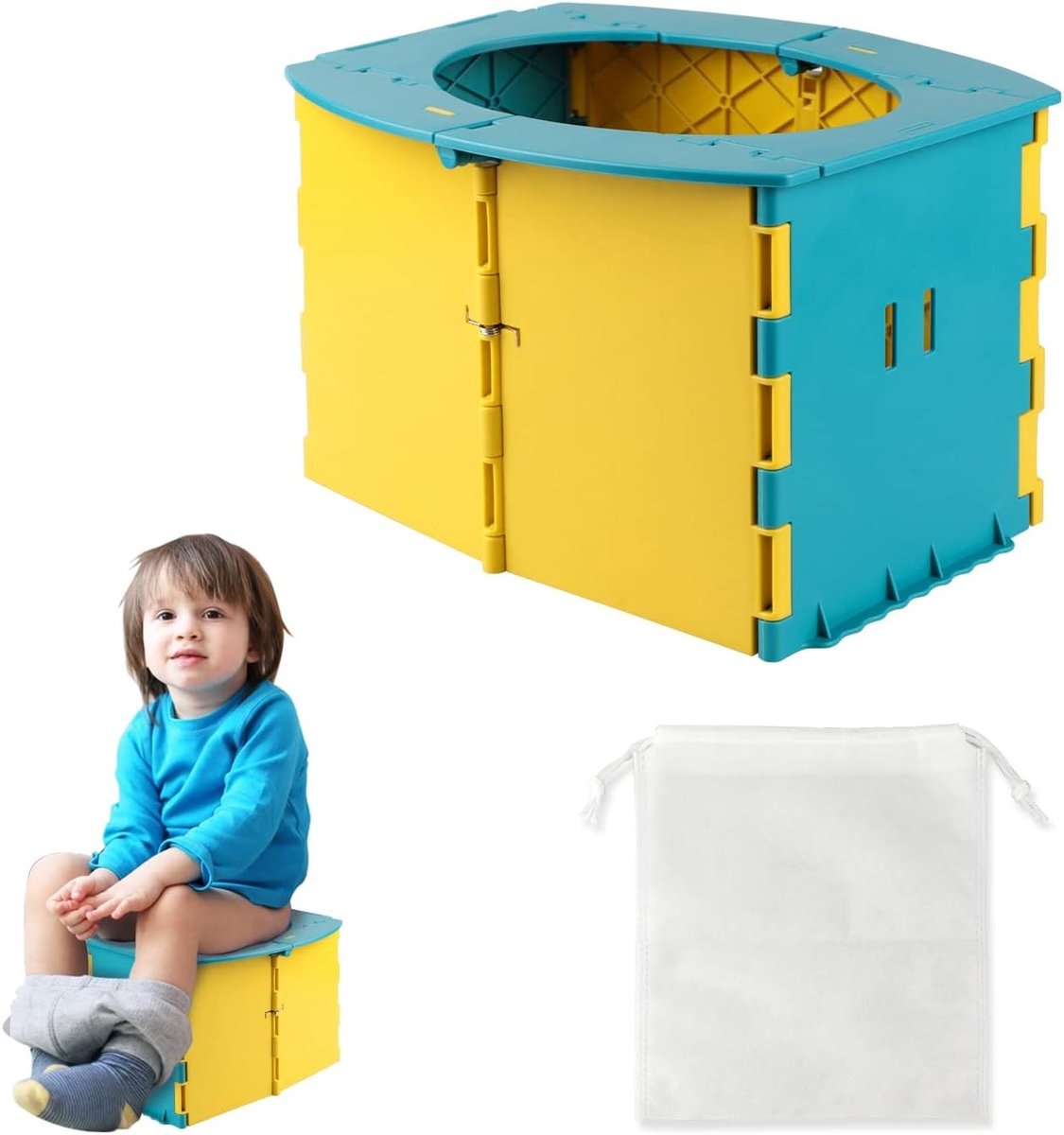 Opvouwbaar potje - Blauw - 12-36 maanden - Draagbaar kinderpotje voor onderweg - Voor peuters