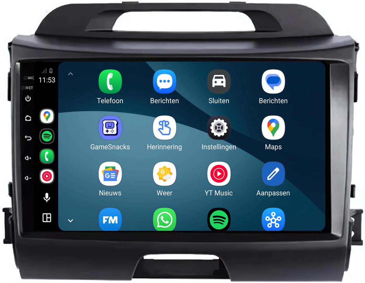 CarPlay autoradio geschikt voor Kia Sportage | 2010 t/m 2015 | Cartronix CTX-7033 | 2010 2011 2012 2013 2014 2015 | 9 inch | Android 15 | Draadloos Apple CarPlay & Android Auto | 2GB + 32GB | Bluetooth & Wifi