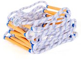 Brandtrap van 5 meter – Inclusief 2 karabiners – Verdikte touwladder – Kunststof touwladder – Balkontrap – Noodtrap – Brandtraining – Brandwerend – Antislip – Inclusief dubbele haken – Nylon & Polyester