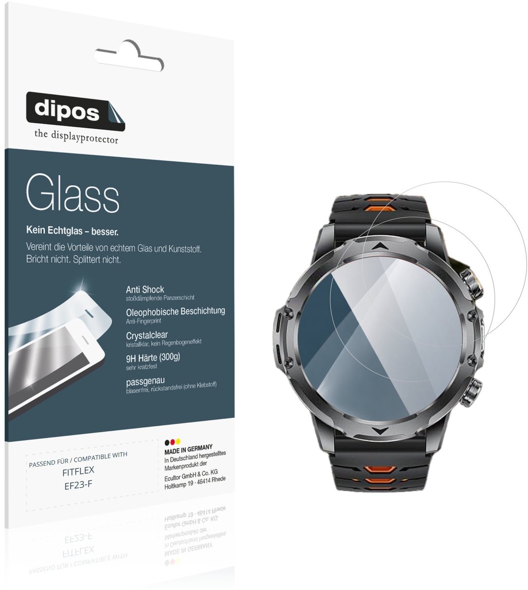dipos – 2x Pantserfolie geschikt voor FITFLEX EF23-F | 9H Screenprotector