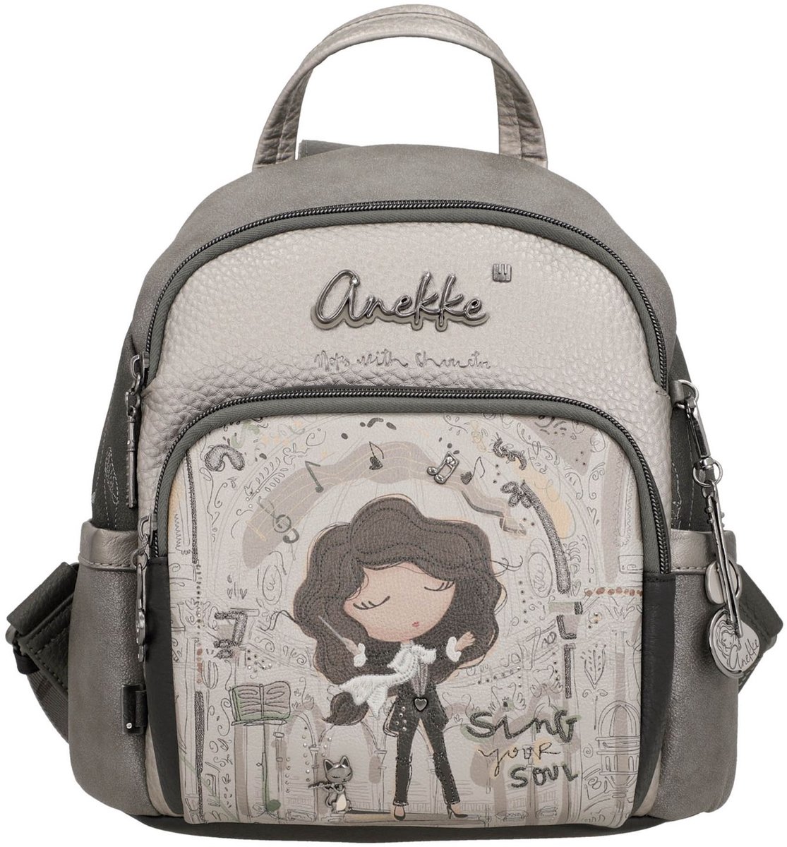 Anekke vrijetijdsrugzak rugzak Orchestra Backpack Multicolor grijs