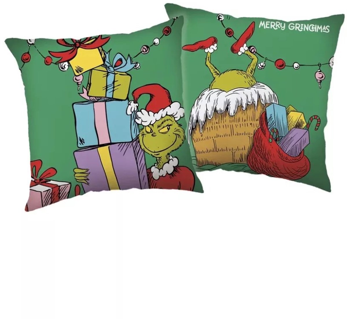 Grinch sierkussen Presents 40 x 40 cm