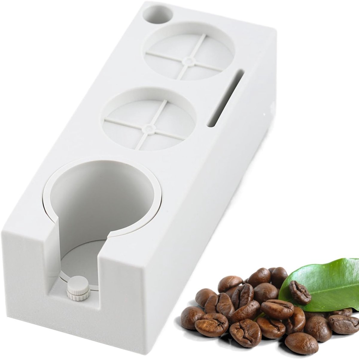 Koffiestamping station - antislip portafilterhouder met 4-in-1 espressostamper | ABS koffiedik dispenser en accessoire organizer voor bar, slaapzaal, keuken, aanrecht, thuis, eetkamer, Shopa