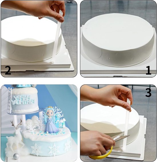 Set van 24 cakepennen voor het bouwen van meerlaagse taarten, plastic steunstangen van 24 cm, ideaal voor taartconstructie en stapelondersteuning — afbeelding 2