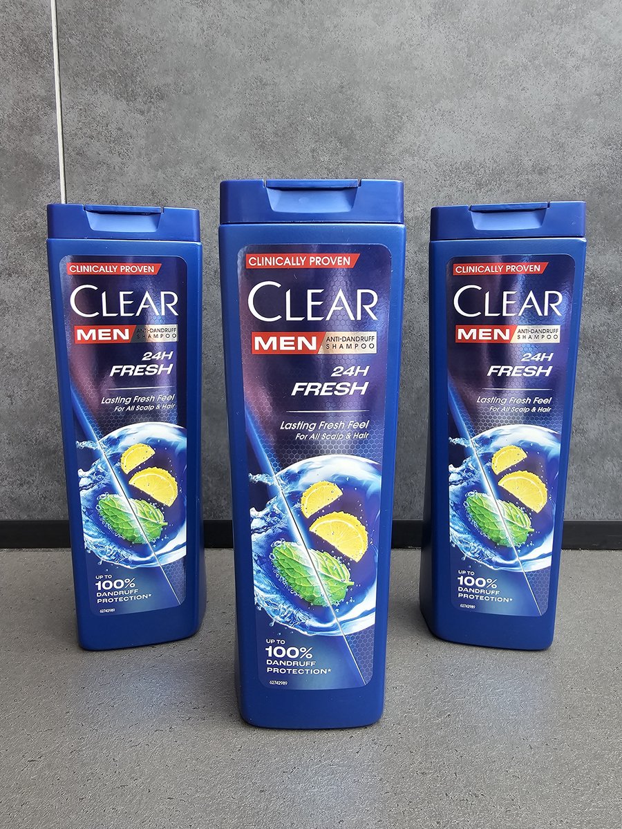 CLEAR Men 24H Fresh -Anti-Dandruff -Shampoo voor mannen 3x360ml