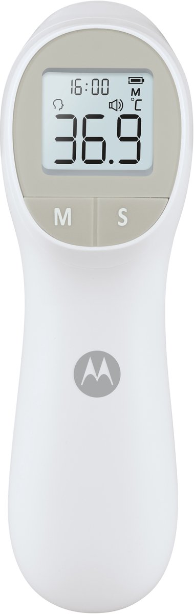 Motorola TE-95 contactloze infrarood voorhoofdthermometer, kleuren-leddisplay, objectmodus, wit