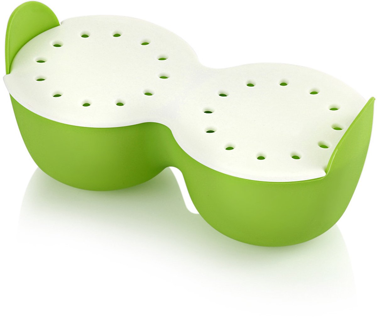 Siliconen eierpocher met anti‑aanbaklaag, geschikt voor airfryer en stoomkoker, vaatwasmachinebestendig, praktisch keukenhulpje voor een snel ontbijt（groente）
