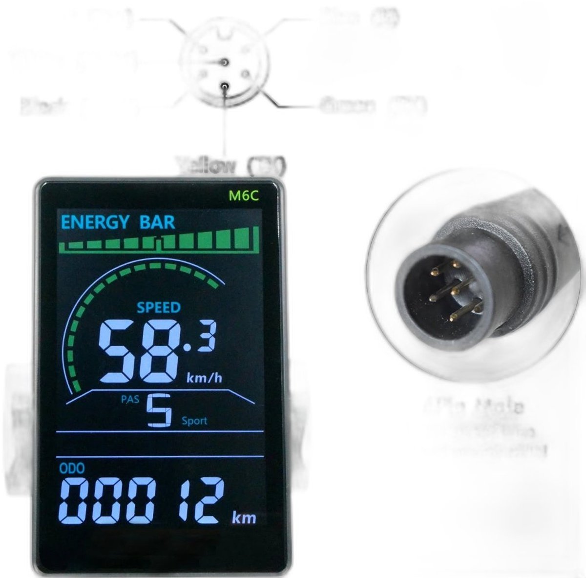 Currero Fatbike Scherm - LCD Display - Schermpje - E-Bike Accessoires - Elektrische Fiets - Dashboard - Snelheidsmeter - Kinderen & Volwassenen