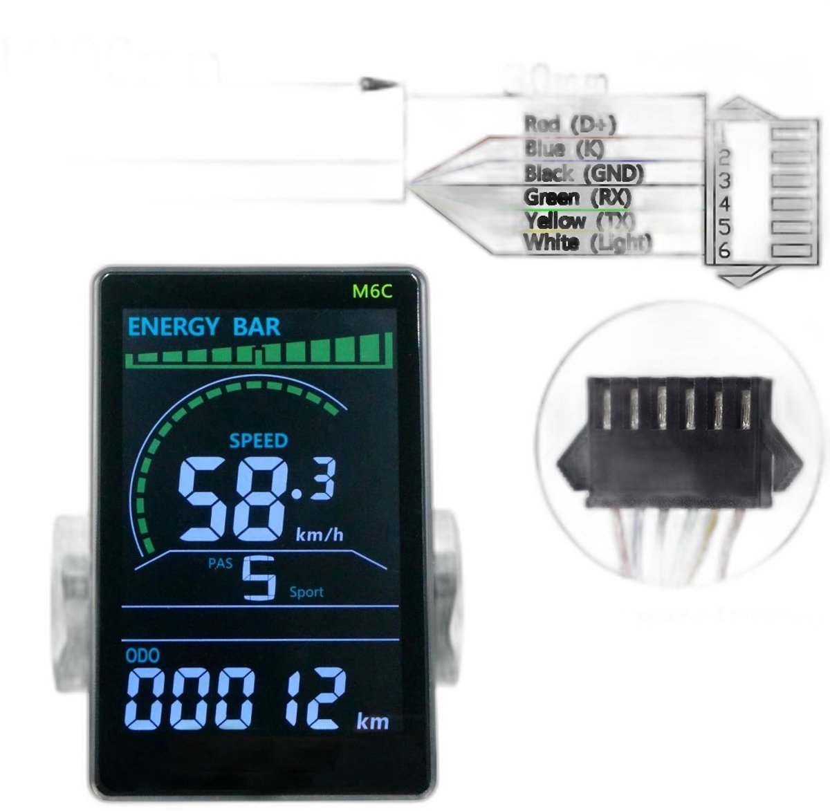Currero Fatbike Scherm - LCD Display - Schermpje - E-Bike Accessoires - Elektrische Fiets - Dashboard - Snelheidsmeter - Kinderen & Volwassenen