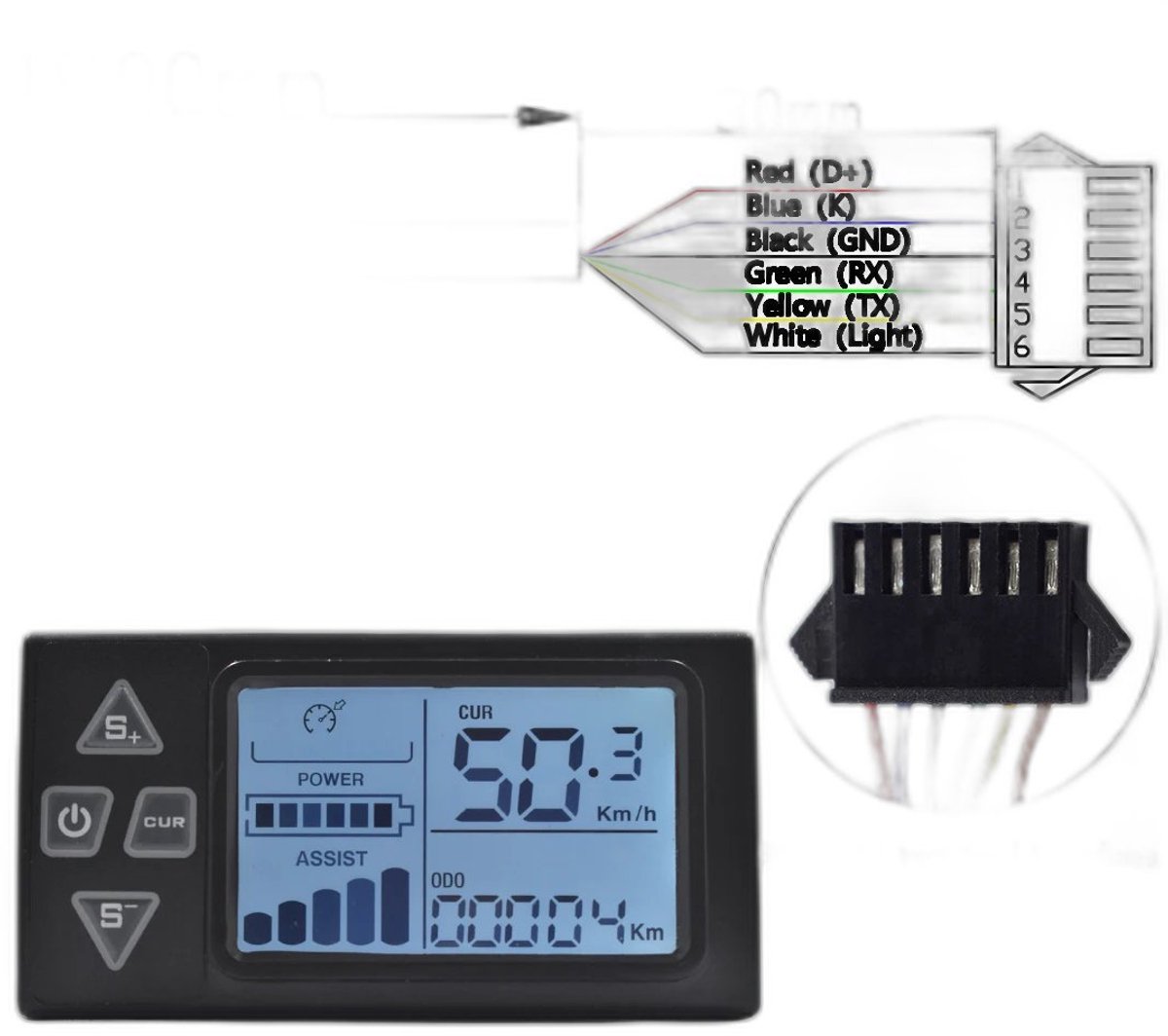 Currero Fatbike Scherm - LCD Display - Schermpje - E-Bike Accessoires - Elektrische Fiets - Dashboard - Snelheidsmeter - Kinderen & Volwassenen