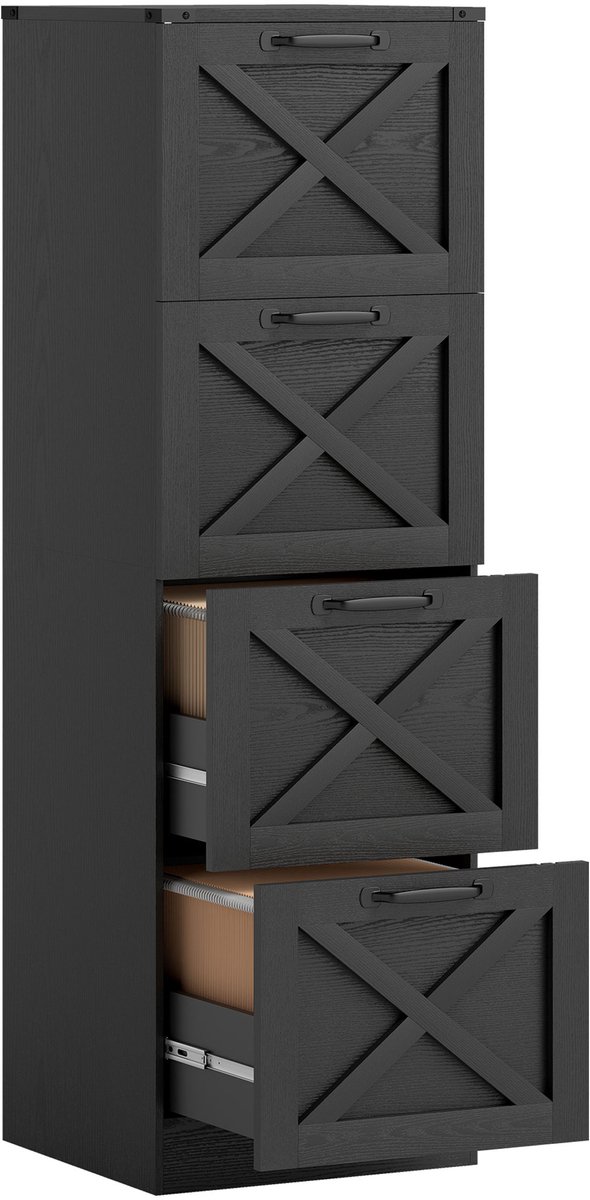 HOMCOM archiefkast - Spaanplaat - 40x40x131cm - Zwart