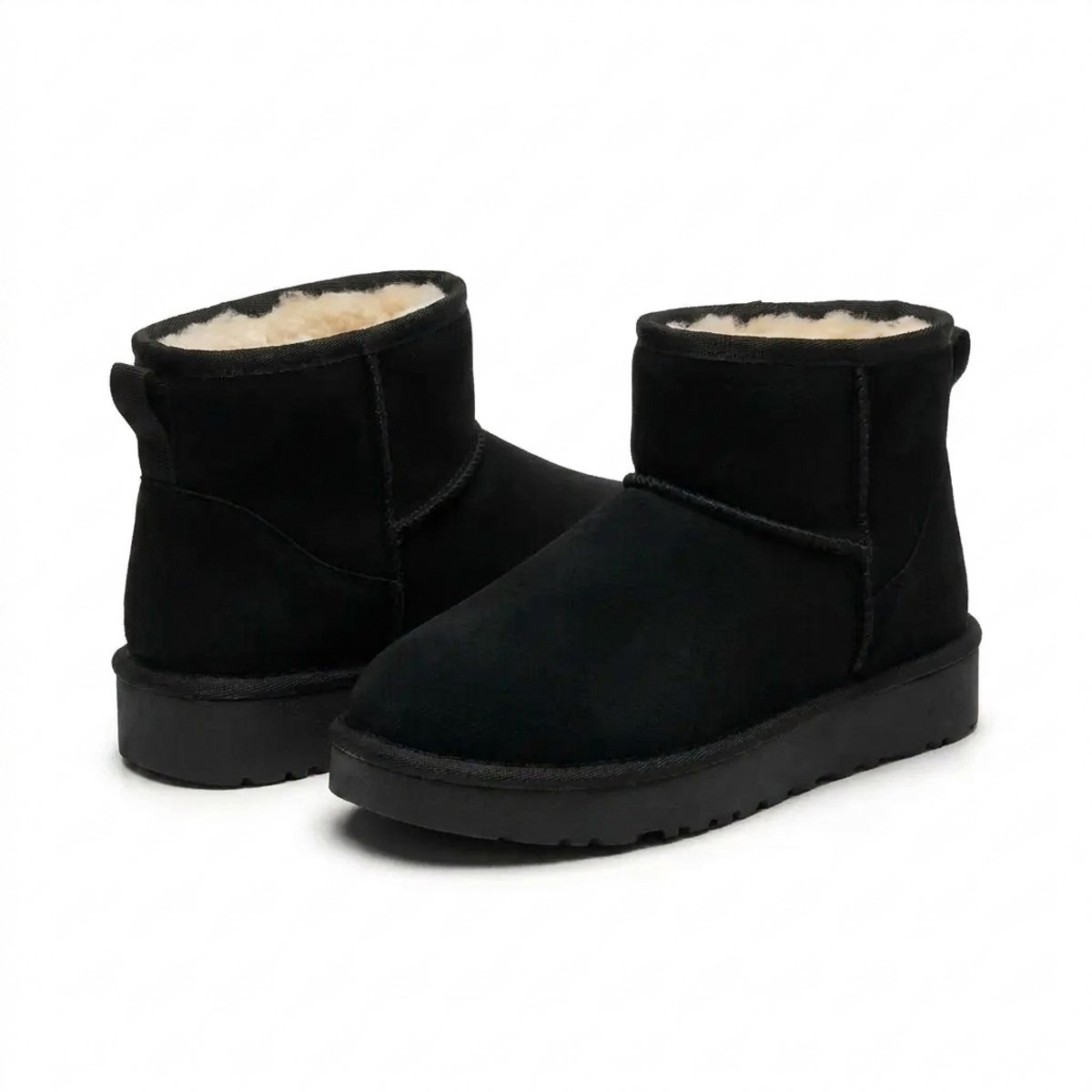 Budino® Plateau Winterlaarzen - Gevoerde Laarzen Dames - Snowboots Plateau - Enkellaarzen - Zwart - Maat 40