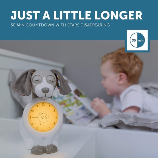 Honden Slaaptrainer - Kinderwekker Nachtlampje - Kind Leren Slapen - Ogen Open Gesloten - Instelbare Helderheid - Taupe — afbeelding 4