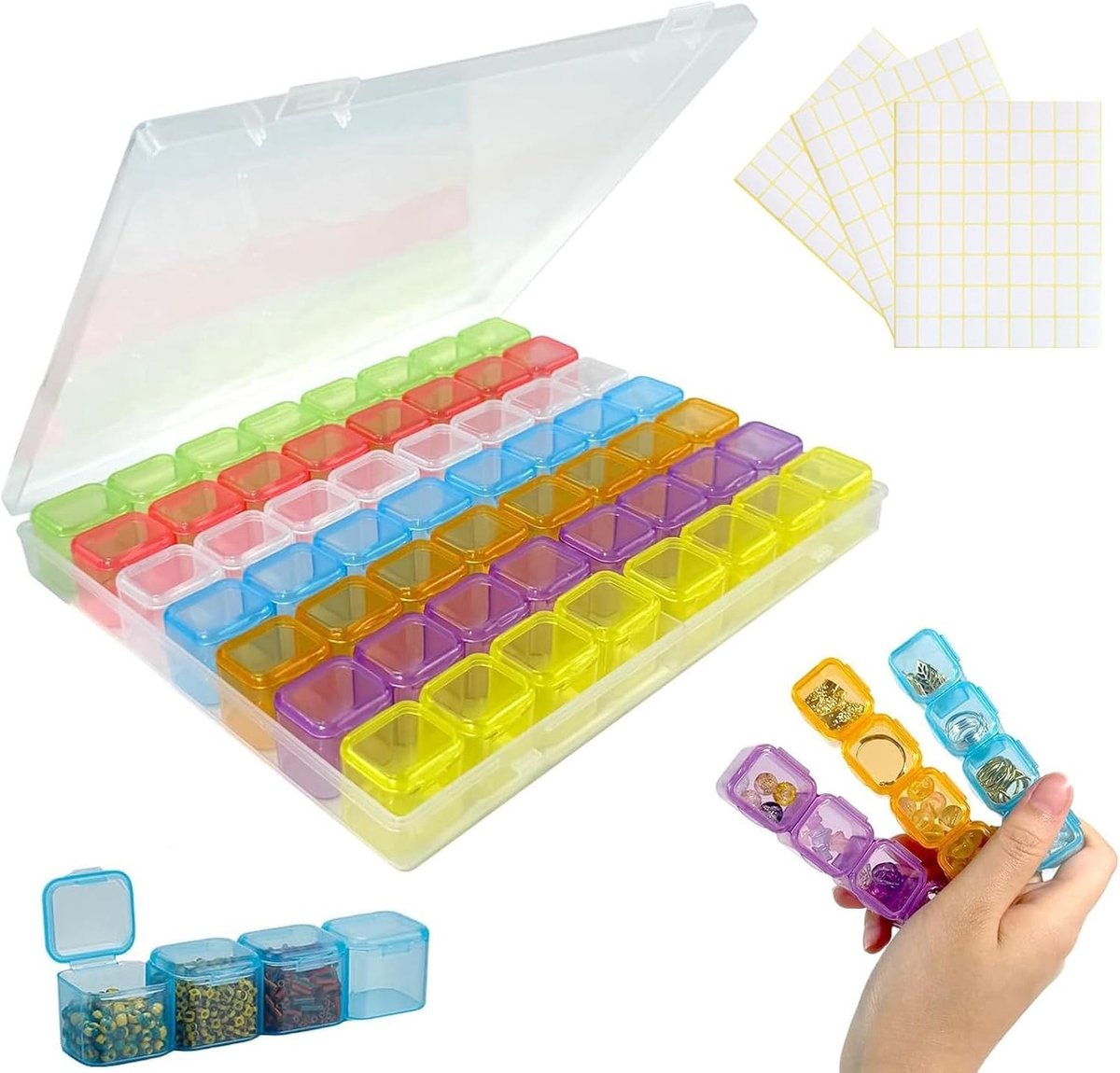 56-Vakjes Opbergdoos voor Kralen - Plastic Opbergbox voor Diamant Schilderen, Nagelkunst en DIY Sieraden