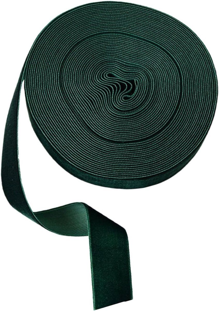 Velours Cadeaulint 10m x 2,5cm voor Cadeauverpakking, Bruiloft Decoratie en Kerstversiering in Donkergroen
