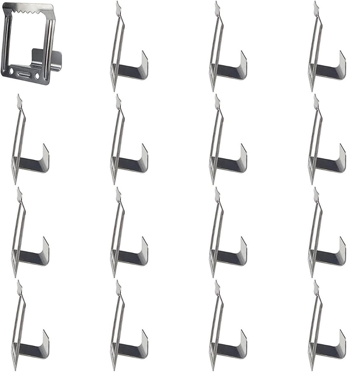 16 Stuks Metalen Stretcher Frames en Tand Hangers voor Foto's, Canvas Pendants en Makkelijk Ophangen van Beelden in Licht Zwart