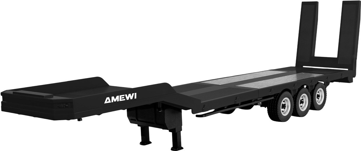 Flatbed Semi-Trailer Three Axles for Scania 1:18 black