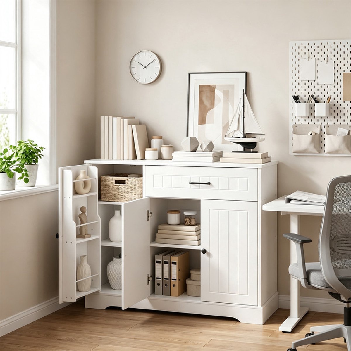 EGGREE Houten dressoir - keukenkast met werkblad - 105 x 40 x 84.5 cm