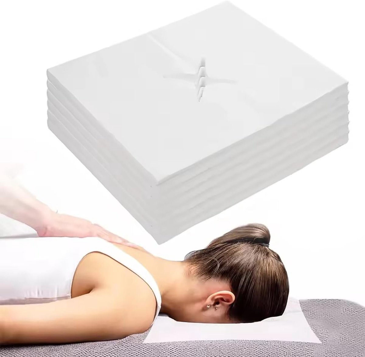 1000 stuks wegwerpmassagekussens, 40 x 40 cm, hoofdbescherming voor massagetafels, gezichtshanddoeken, ideaal voor professionele massages en wellnessbehandelingen