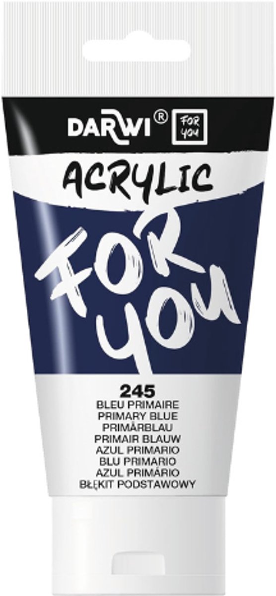 Darwi For You acrylverf 75 ml in tube primair blauw
