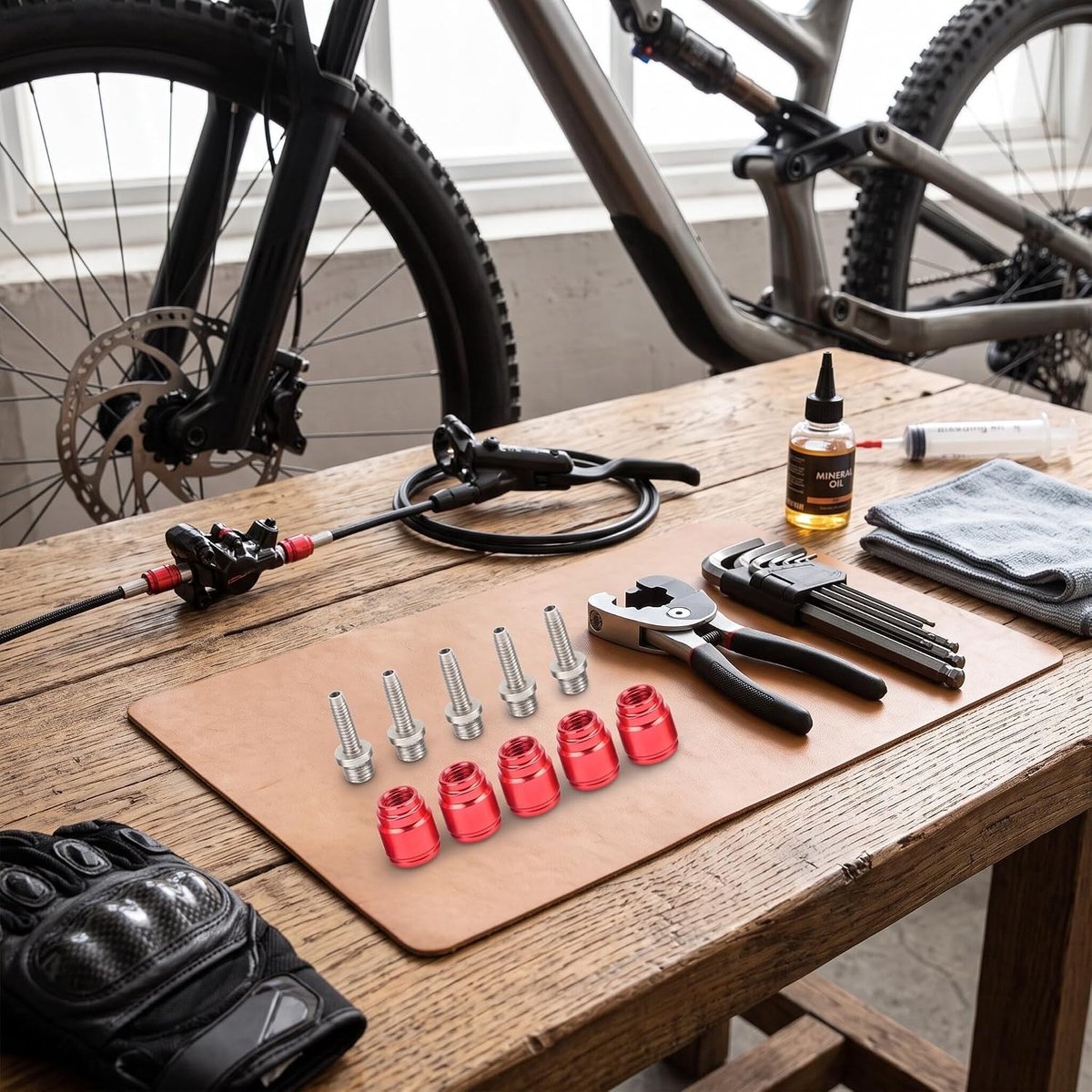 Aluminium Fietsrem Olijfverbinding Set met Invoegen - Geschikt voor AD593 en andere modellen