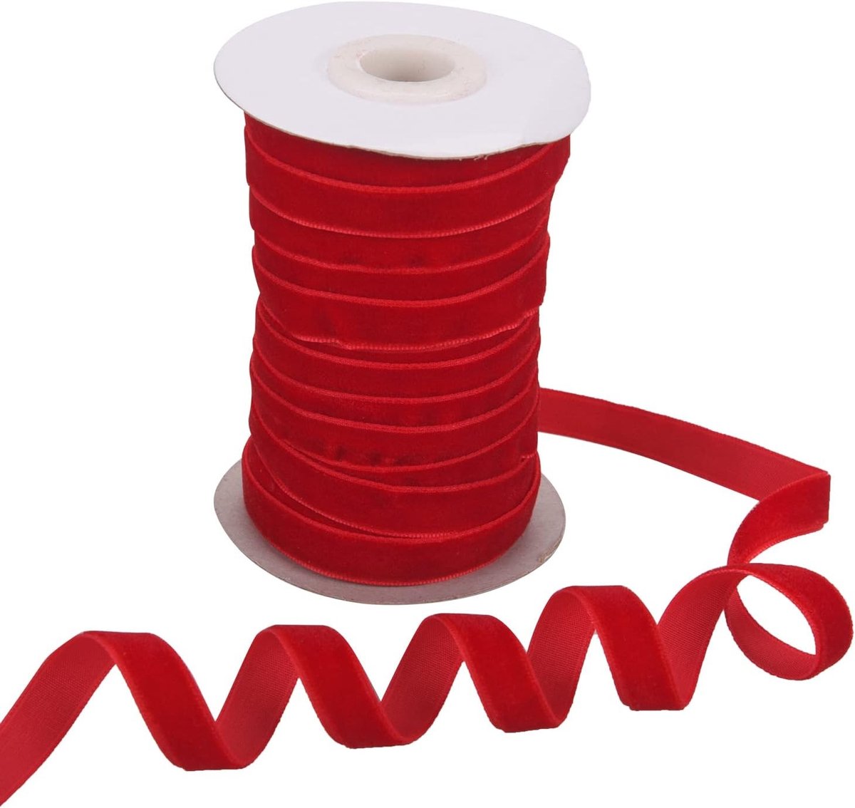 20 Yards Rode Fluwelen Lint voor Choker, Cadeauverpakking en Kerstdecoratie - Vintage Stijl (2.5cm)