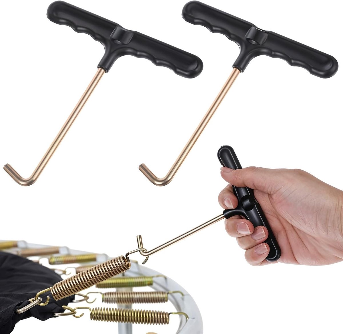 Federspanner voor Trampoline - 2 Stuks T-Haak Gereedschap, Metalen Spanners voor Veilig en Efficiënt Springen