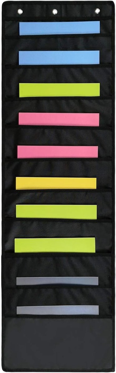 Hanging Pocket Chart voor Muur, 10 Vakken, Stevige Organizer voor Kantoor en Thuis, Opberging en Documentenbeheer