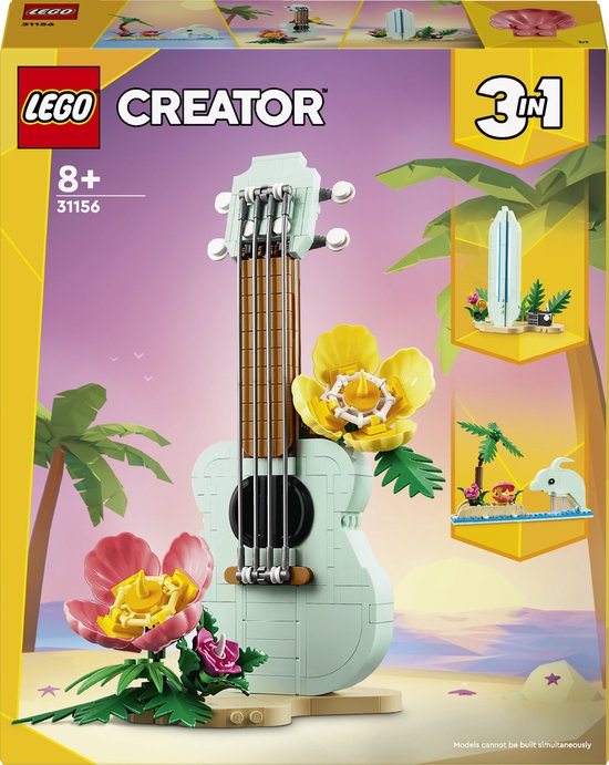 LEGO 31156 Creator 3in1 Tropische ukelele Set met Speelgoed Dolfijn en Surfplank