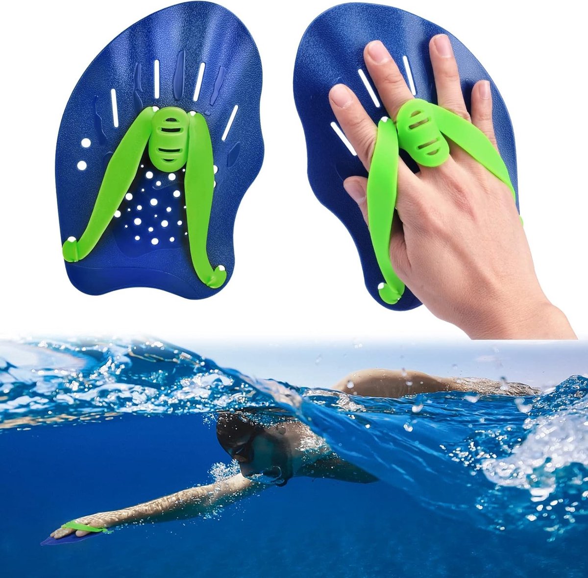 Handpaddles voor Zwemtraining met Verstelbare Bandjes voor Mannen, Vrouwen en Kinderen - Ideaal voor Verbeteren van Zwemtechniek en Krachttraining
