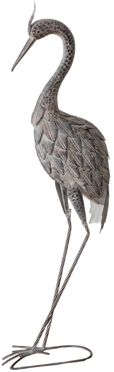 Vogel - Vijvervogel - Reiger - 97x17x30cm - Grijs - Narona-beeld